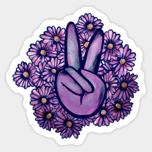 Peace Flowers Sticker